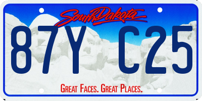 SD license plate 87YC25
