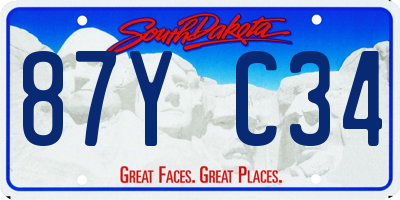 SD license plate 87YC34