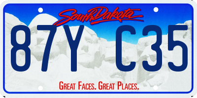 SD license plate 87YC35