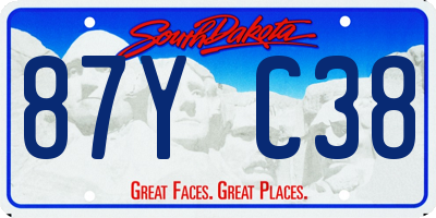 SD license plate 87YC38