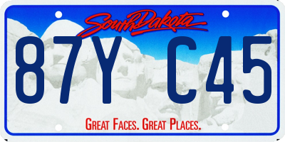 SD license plate 87YC45