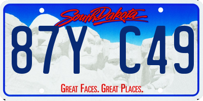 SD license plate 87YC49
