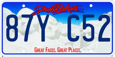 SD license plate 87YC52