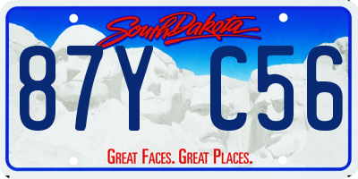 SD license plate 87YC56
