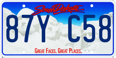 SD license plate 87YC58
