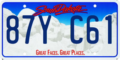SD license plate 87YC61