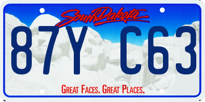 SD license plate 87YC63