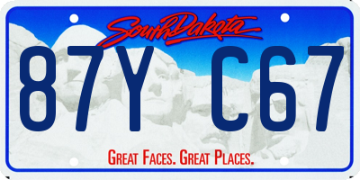 SD license plate 87YC67