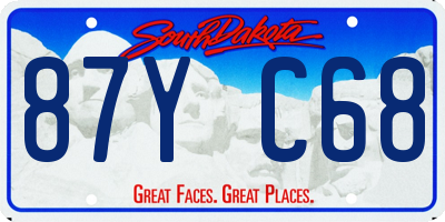 SD license plate 87YC68