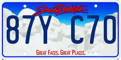 SD license plate 87YC70