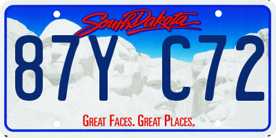 SD license plate 87YC72