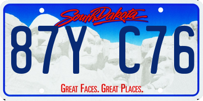 SD license plate 87YC76