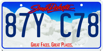 SD license plate 87YC78