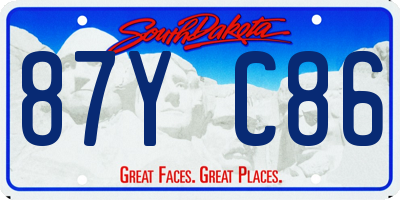 SD license plate 87YC86