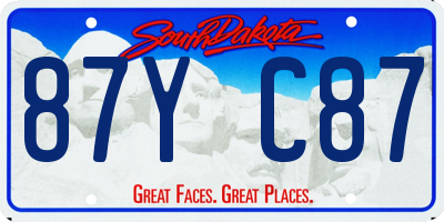 SD license plate 87YC87
