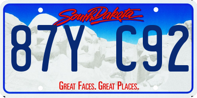 SD license plate 87YC92