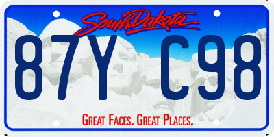SD license plate 87YC98