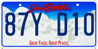 SD license plate 87YD10