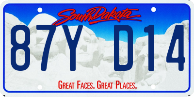 SD license plate 87YD14