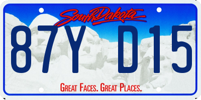 SD license plate 87YD15
