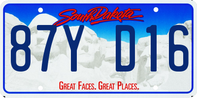 SD license plate 87YD16