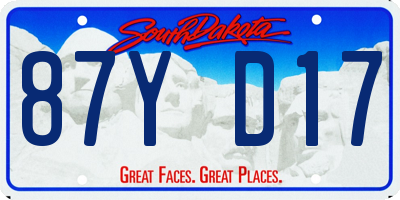 SD license plate 87YD17