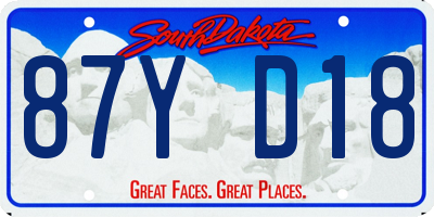 SD license plate 87YD18
