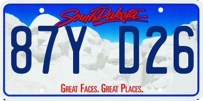 SD license plate 87YD26