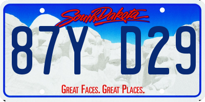 SD license plate 87YD29