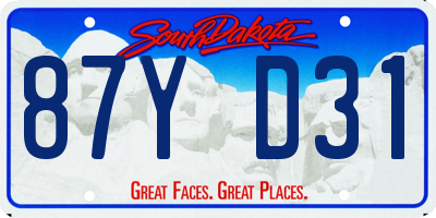 SD license plate 87YD31