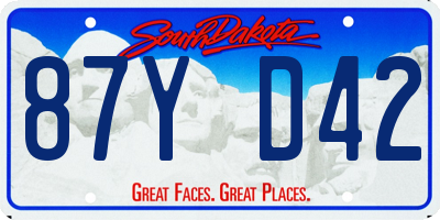 SD license plate 87YD42