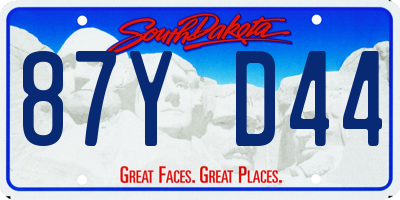 SD license plate 87YD44