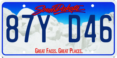 SD license plate 87YD46