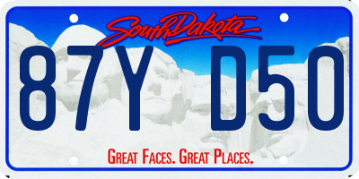 SD license plate 87YD50