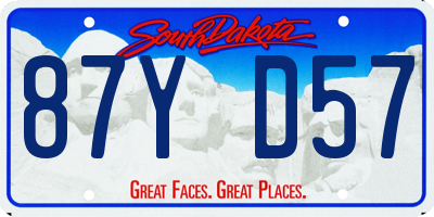 SD license plate 87YD57