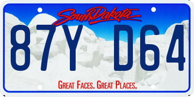 SD license plate 87YD64