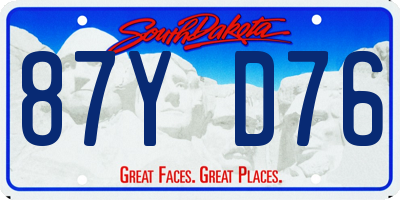 SD license plate 87YD76