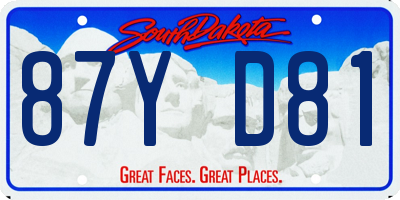 SD license plate 87YD81