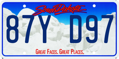 SD license plate 87YD97