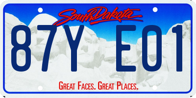 SD license plate 87YE01