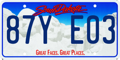 SD license plate 87YE03