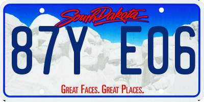 SD license plate 87YE06