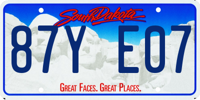 SD license plate 87YE07