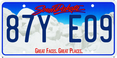 SD license plate 87YE09