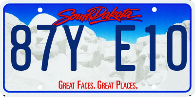 SD license plate 87YE10