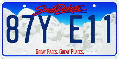 SD license plate 87YE11