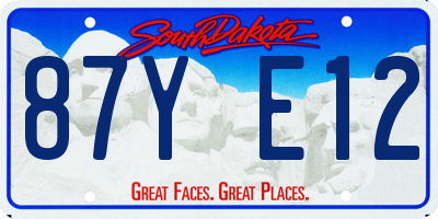 SD license plate 87YE12