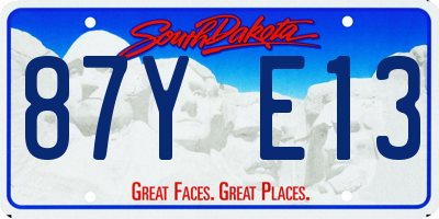SD license plate 87YE13