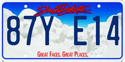SD license plate 87YE14