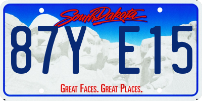 SD license plate 87YE15